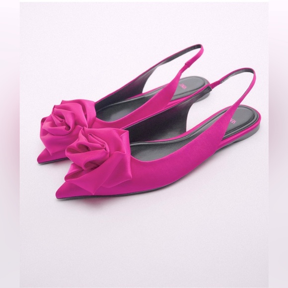 Zara Flower Flat Slingback BNWT - Picture 4 of 14